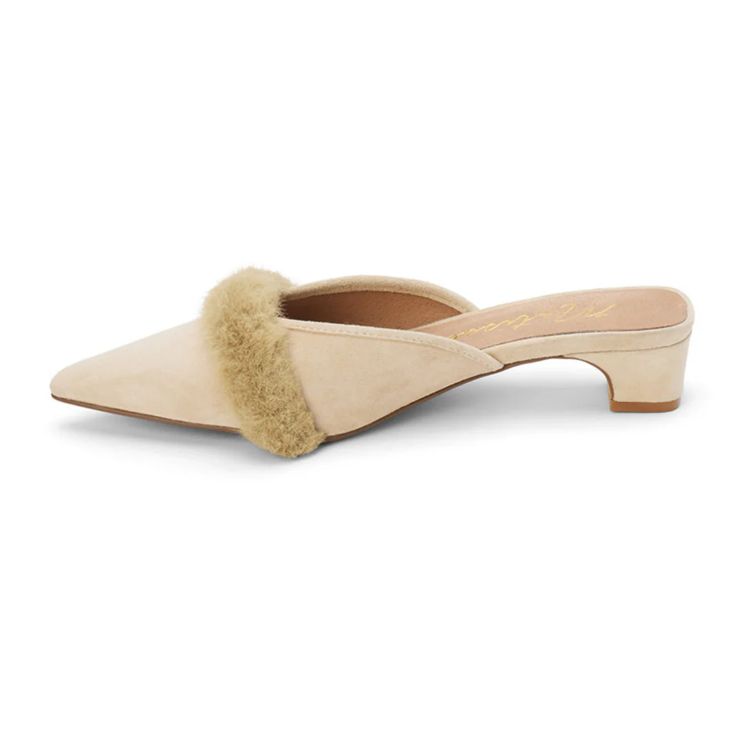 Kellan Heeled Mule - Natural Suede