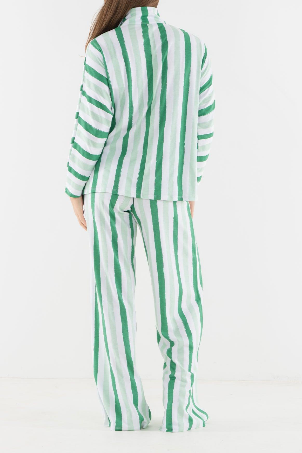 Mist Green Stripe Pajama Pant Set