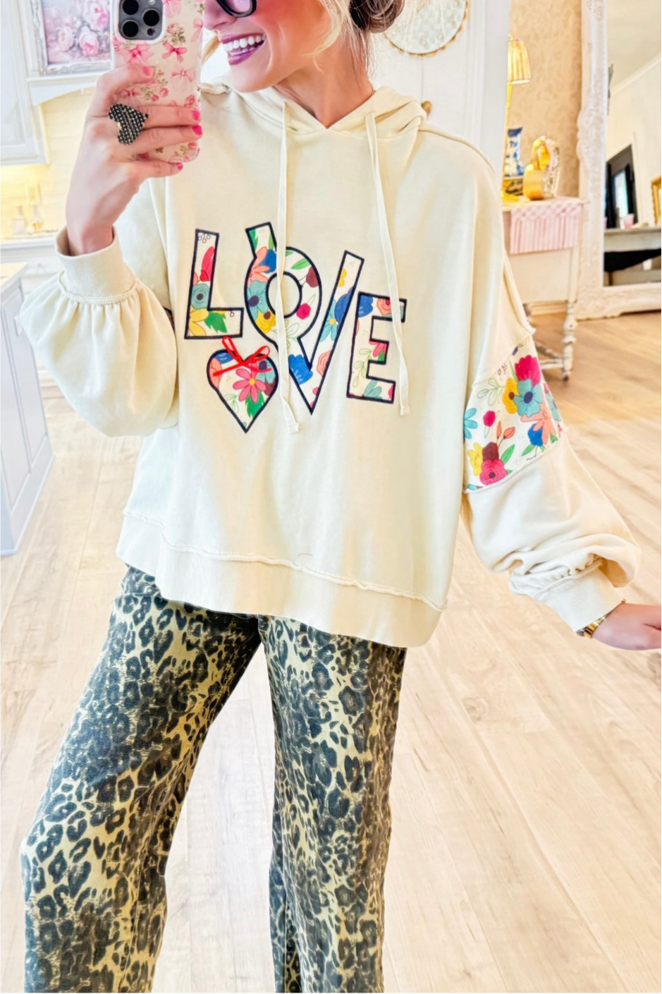 Oatmeal LOVE Patch Sweatshirt