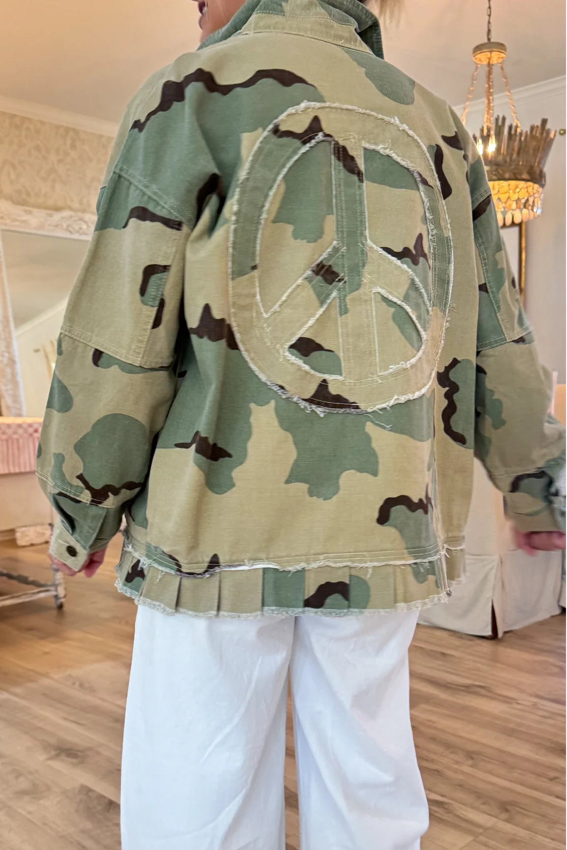 Camo Peace Patch Denim Jacket
