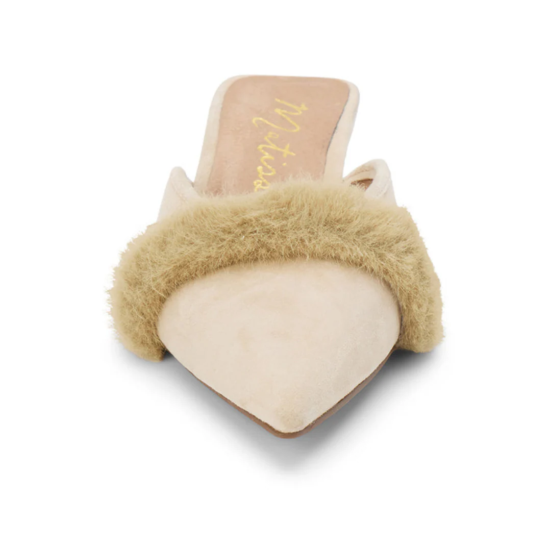 Kellan Heeled Mule - Natural Suede