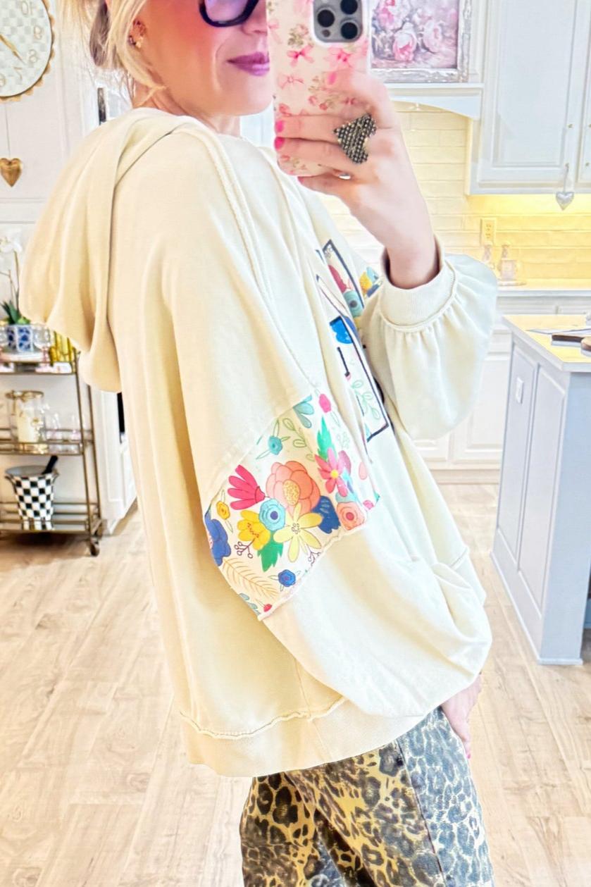 Oatmeal LOVE Patch Sweatshirt