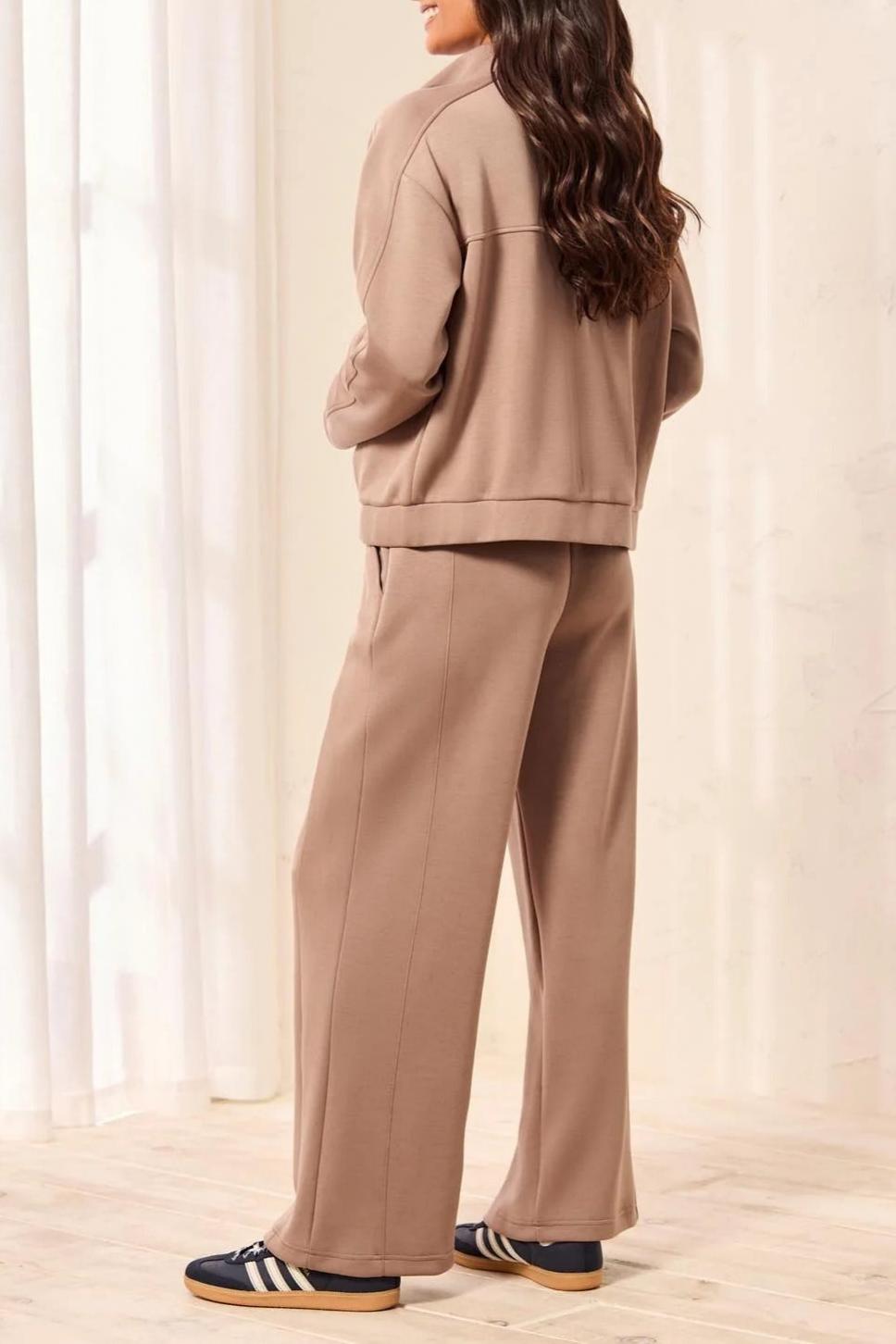 Luxurious Knit Wide-Leg Pants Two-Piece Set