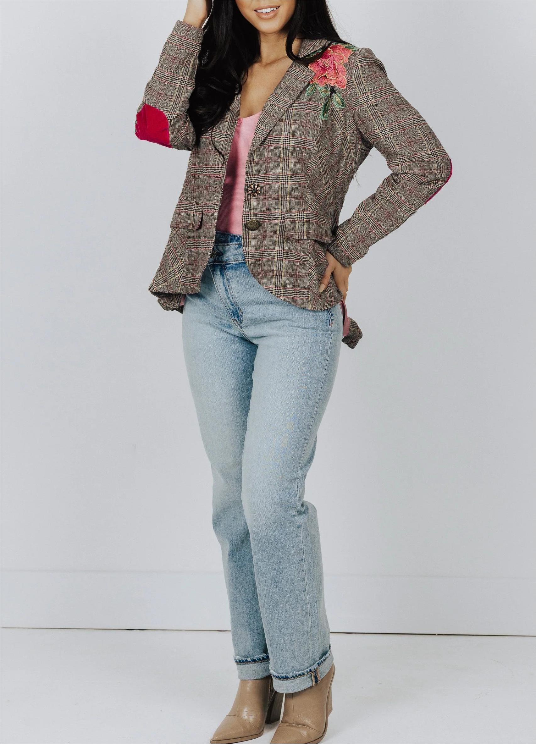 Aratta Gabriella Rose Flower Print Blazer