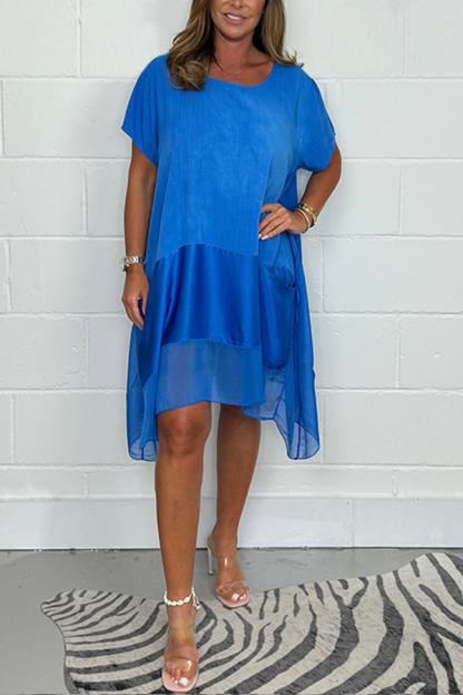 Silk Trim Tunic Dress