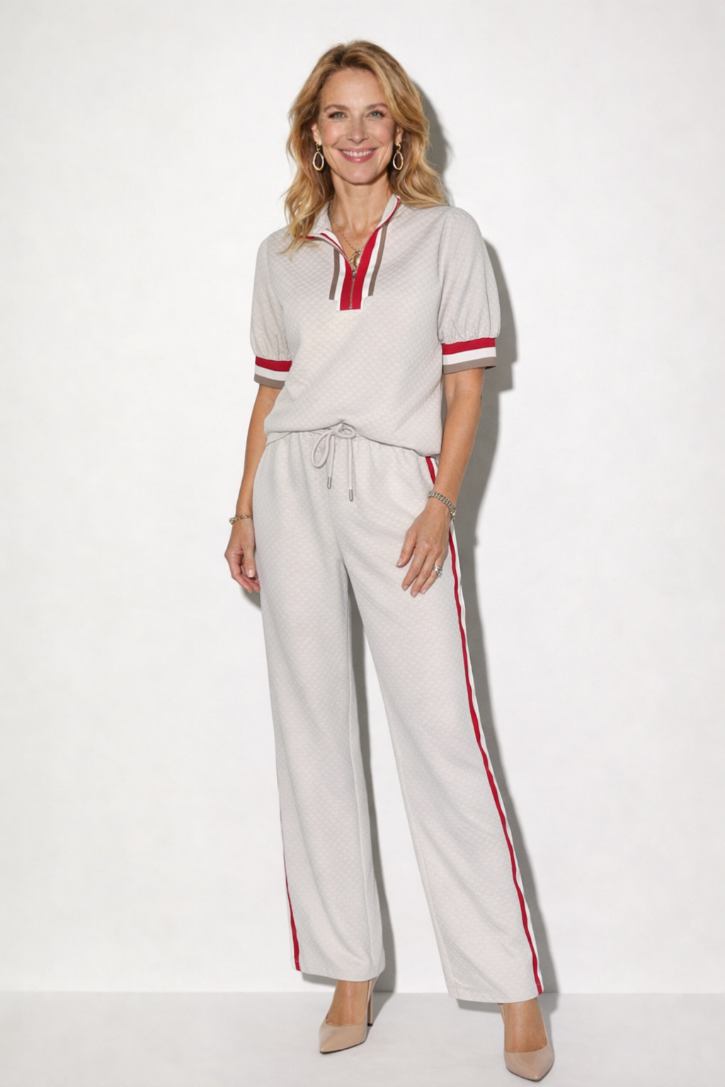 Color-blocked athletic and casual set