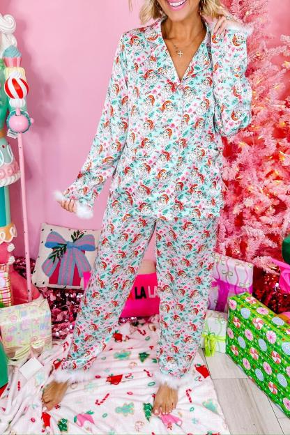 Santa Feather Pajama Set