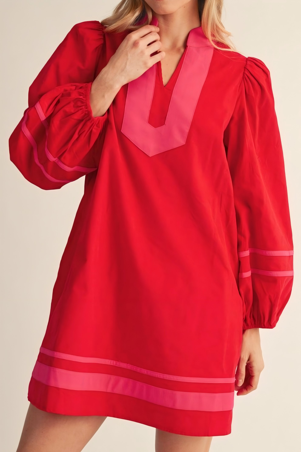 Corduroy Contrast Trim Dress