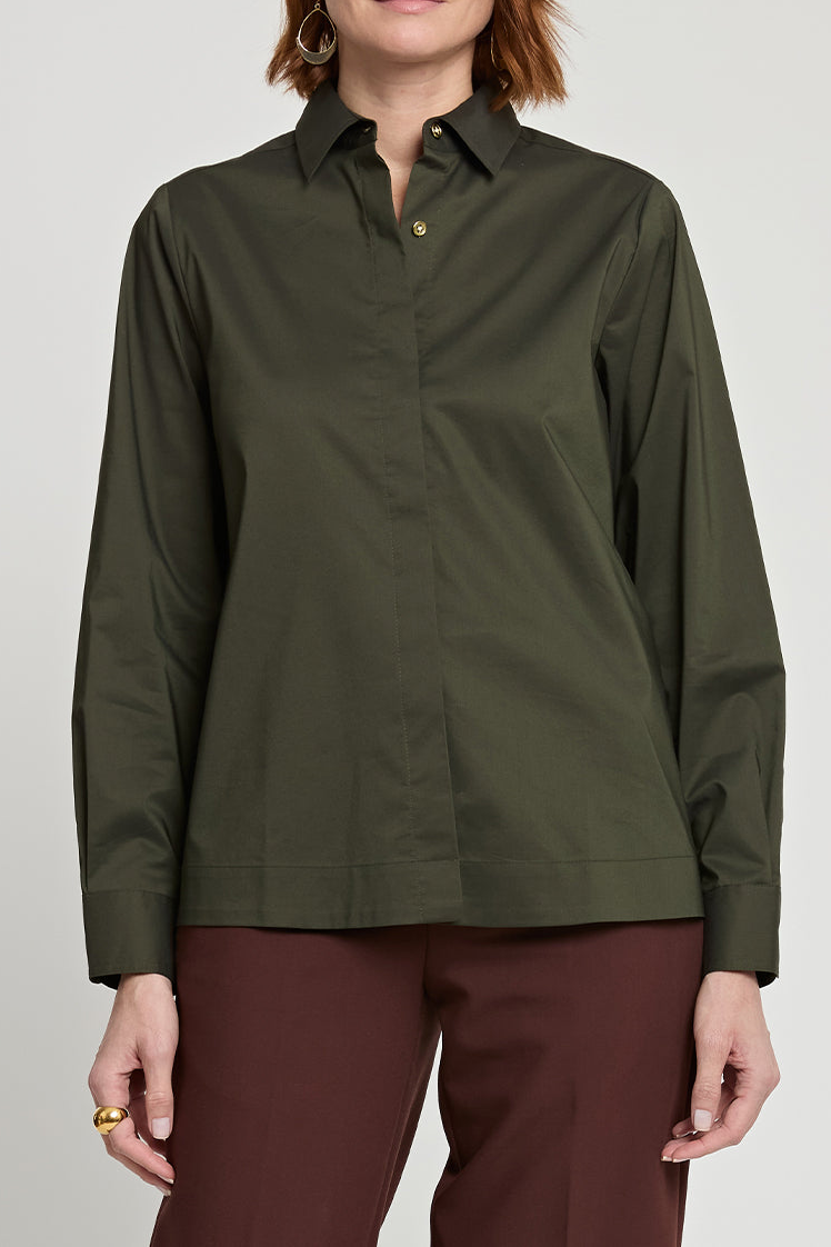 Long Sleeve Zip Back Shirt