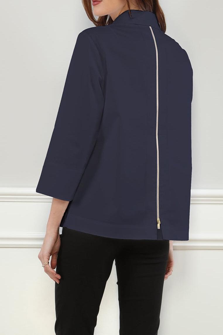 3/4 Sleeve Zip Back Shirt