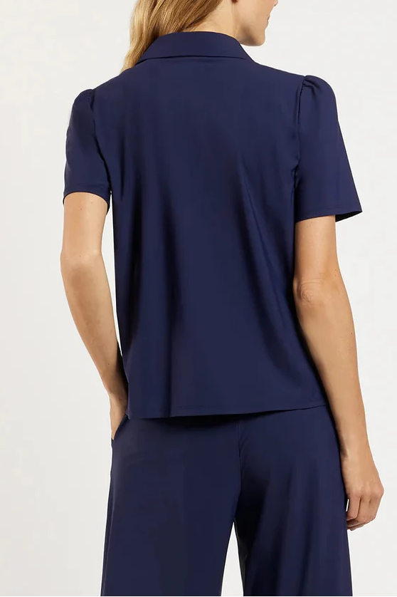 Pointed Collar Short-Sleeved Casual Suit