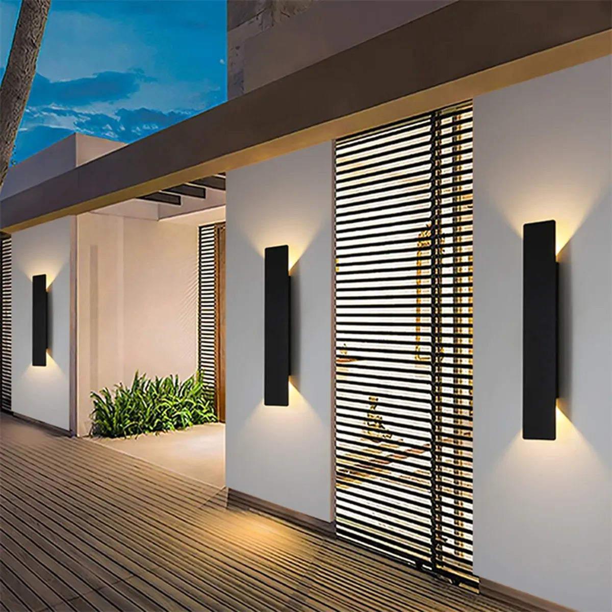 Modern Black Waterproof LED Outdoor Wall Lights for Patio