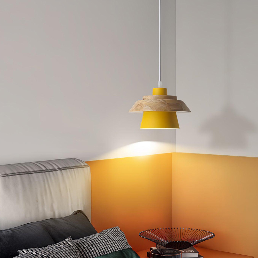 Minimalist Rustic Wood Round Pendant Lights