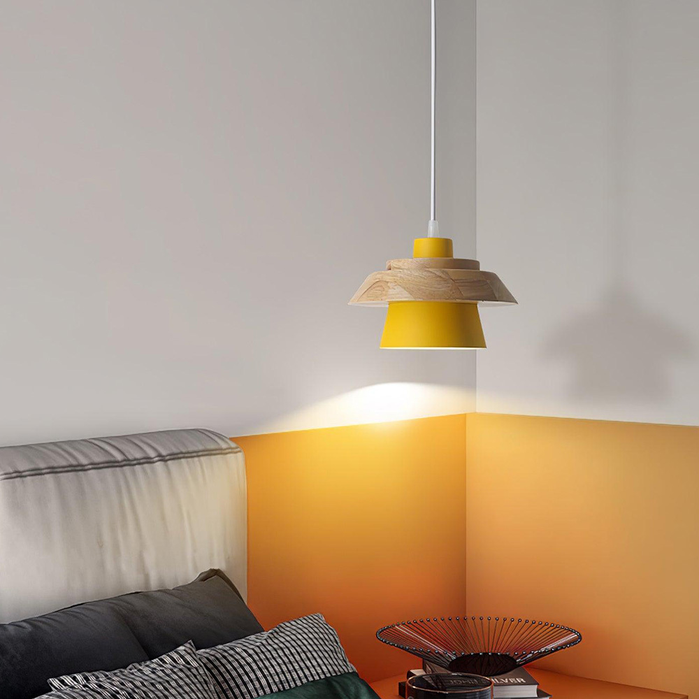 Minimalist Rustic Wood Round Pendant Lights