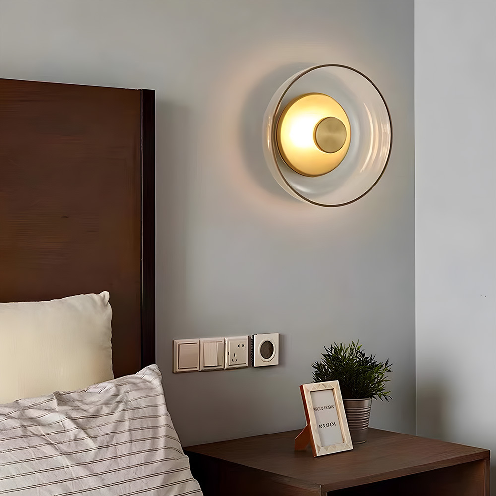 Modern Industrial Glass Wall Lights Pairs For Bedroom