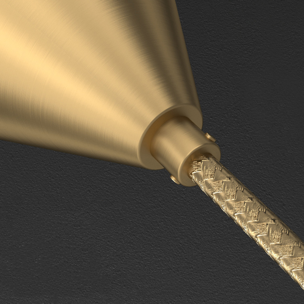 Modern Gold And Black Round Brass Pendant Lights For Dining Room