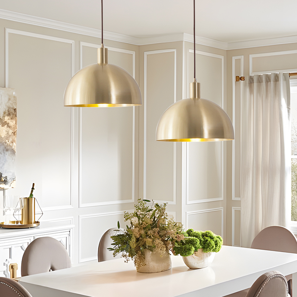 Vintage Chic Gold Brass Dining Room Pendant Lights