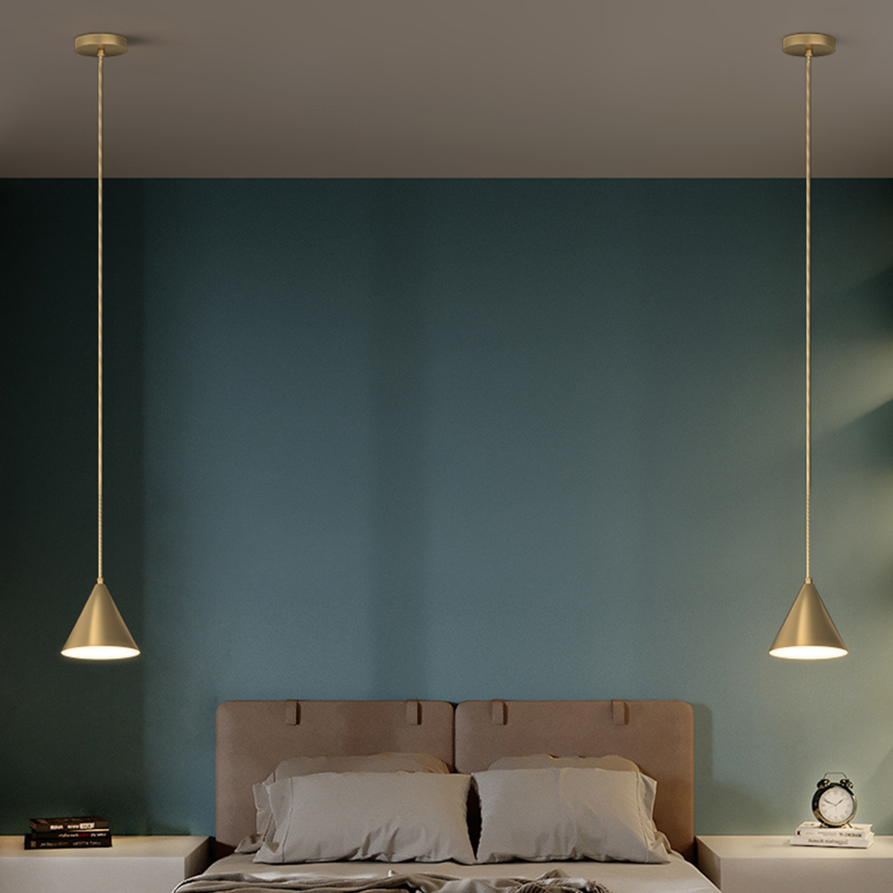 Modern Gold And Black Round Brass Pendant Lights For Dining Room