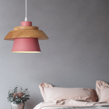 Minimalist Rustic Wood Round Pendant Lights