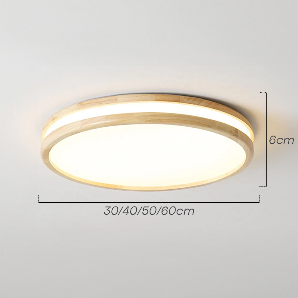 Rustic Wood Round Bedroom LED Ceiling Light