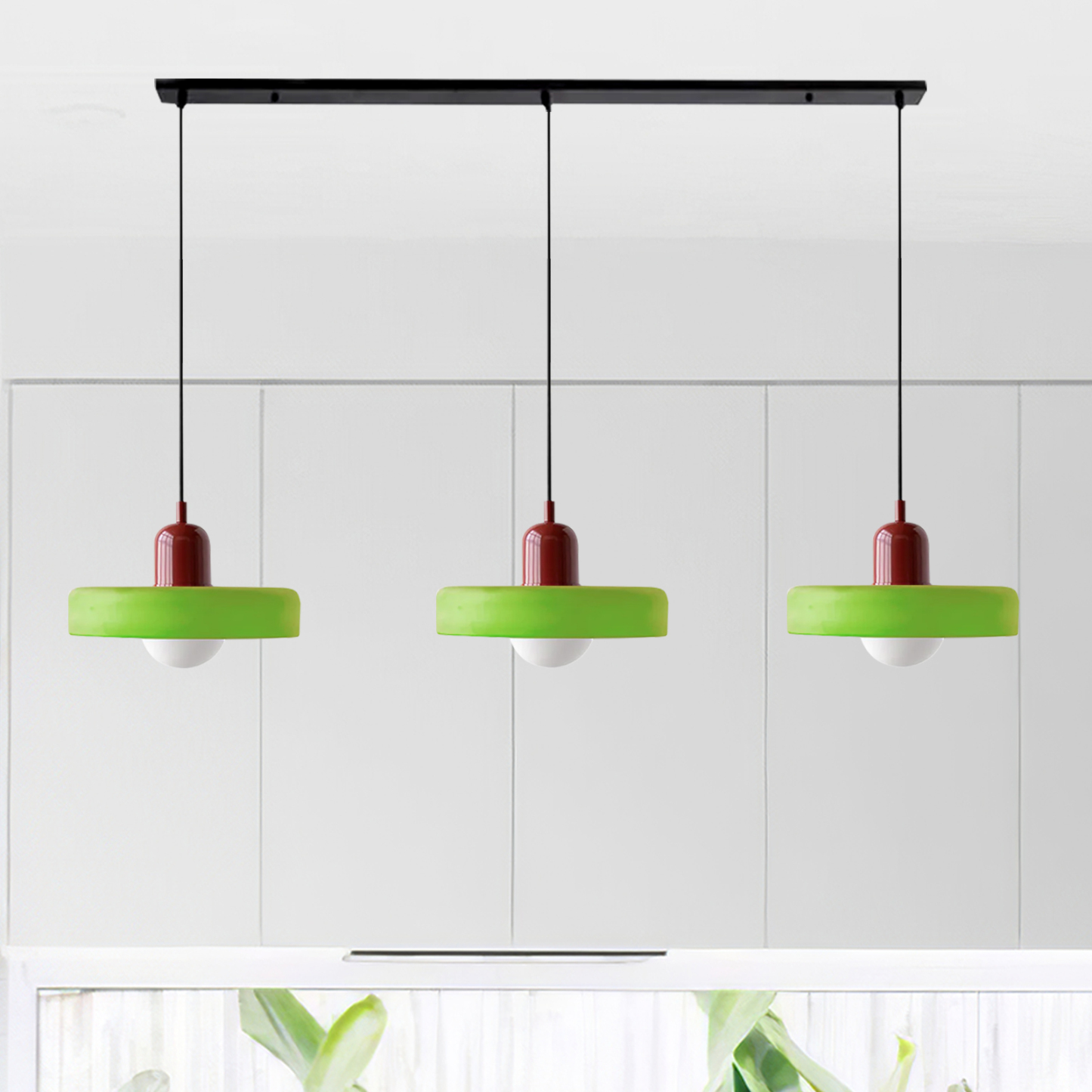 3 Heads Minimalism Art Decor Glass Pendant Light For Kitchen