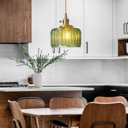Retro Style Industrial Green Glass Pendant Lamp