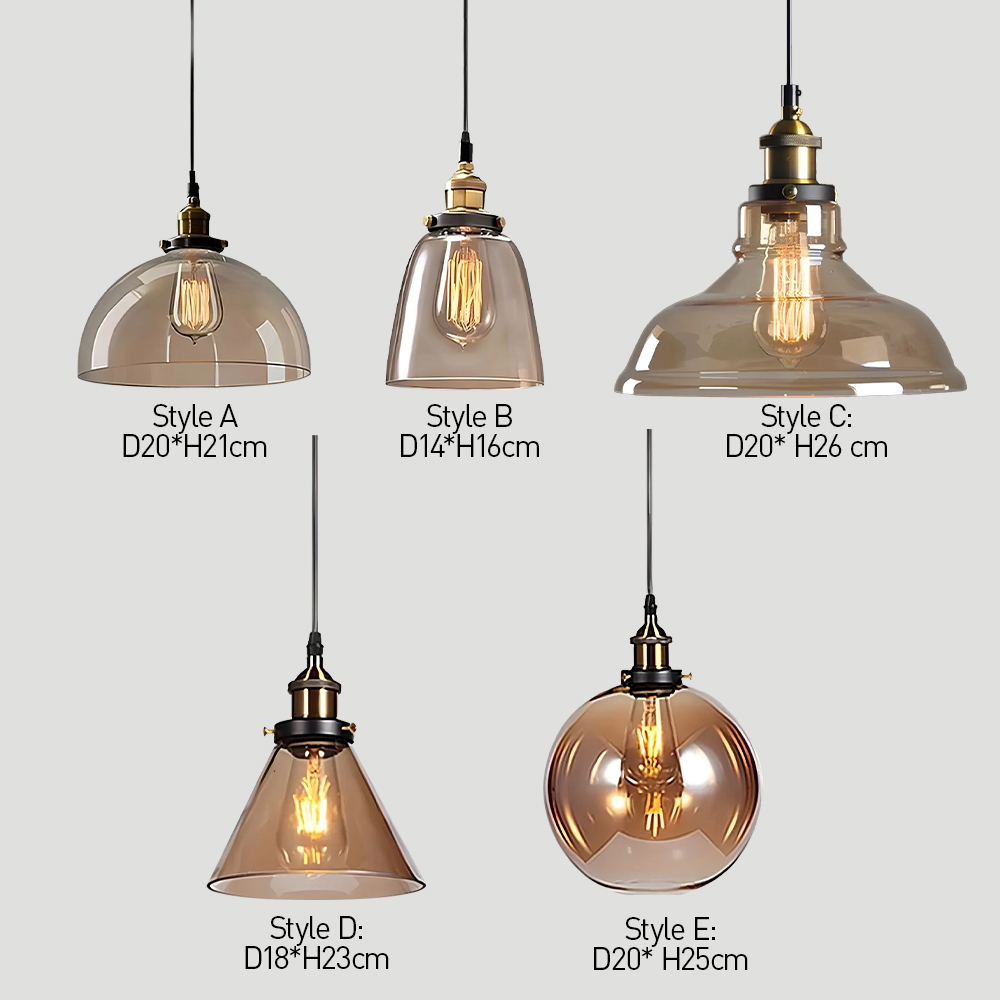 Nordic Simple Clear Glass Bedside Pendant Lighting