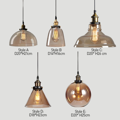 Nordic Simple Clear Glass Bedside Pendant Lighting