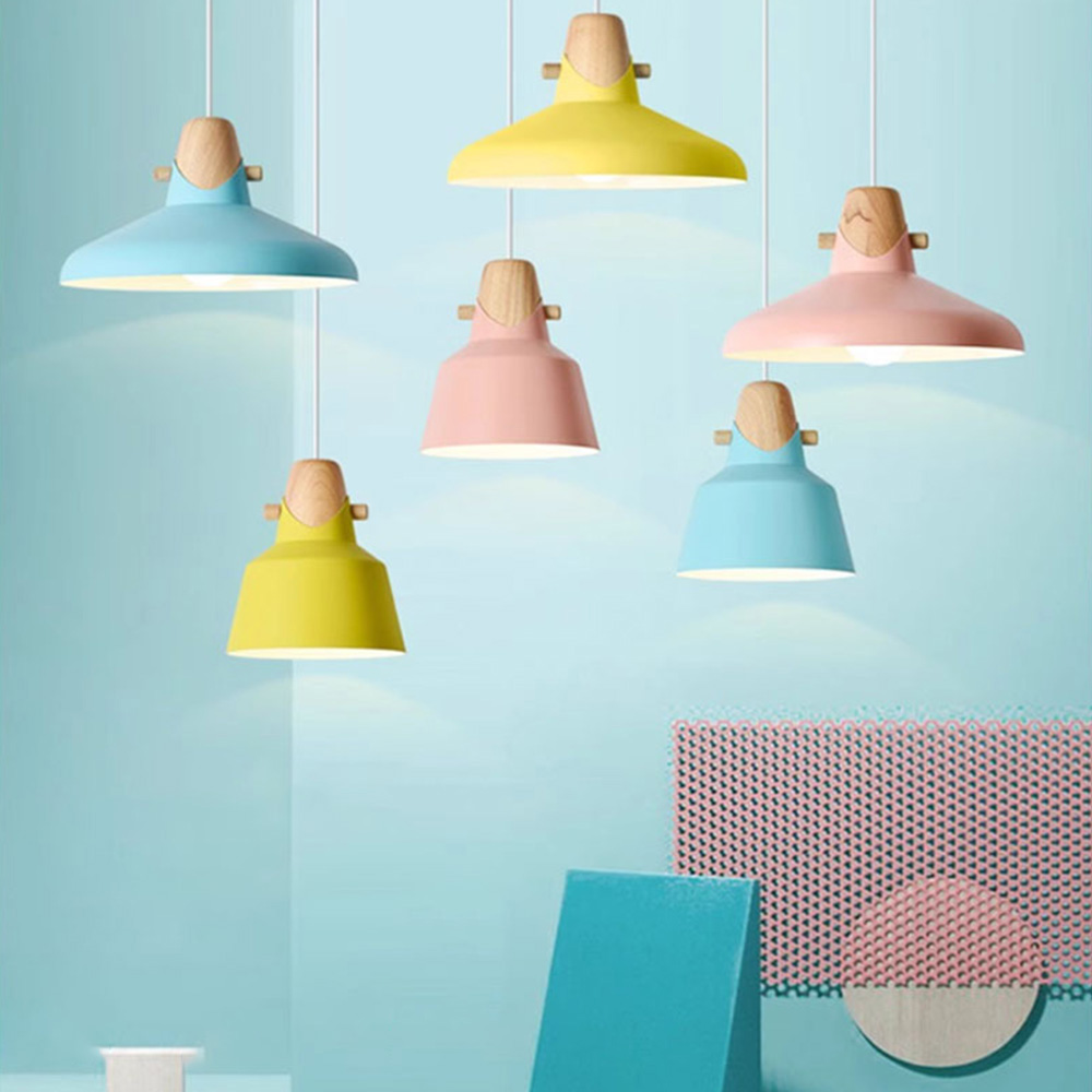 Creative Decor Macarons Wood Bedroom Pendant Lighting