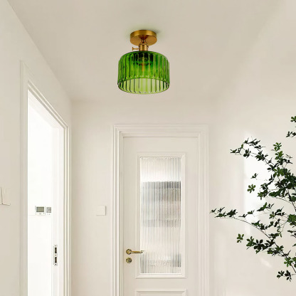 Green Industrial Vintage Glass Ceiling Light