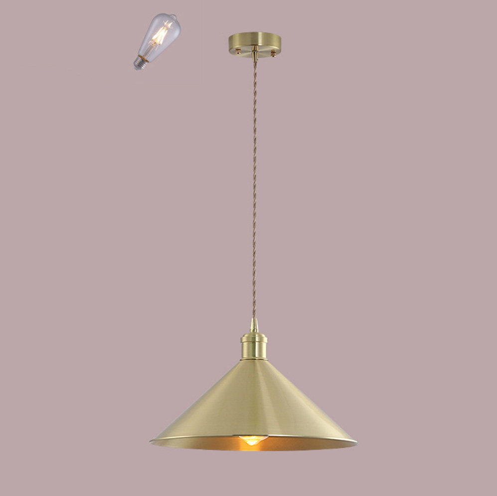 Retro Industrial Round Brass Pendant Lights For Kitchen