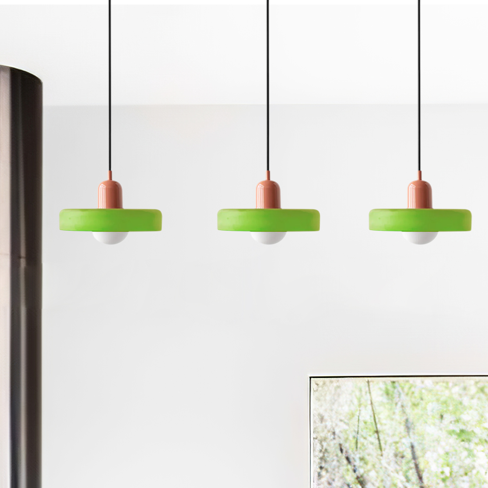 3 Heads Minimalism Art Decor Glass Pendant Light For Kitchen