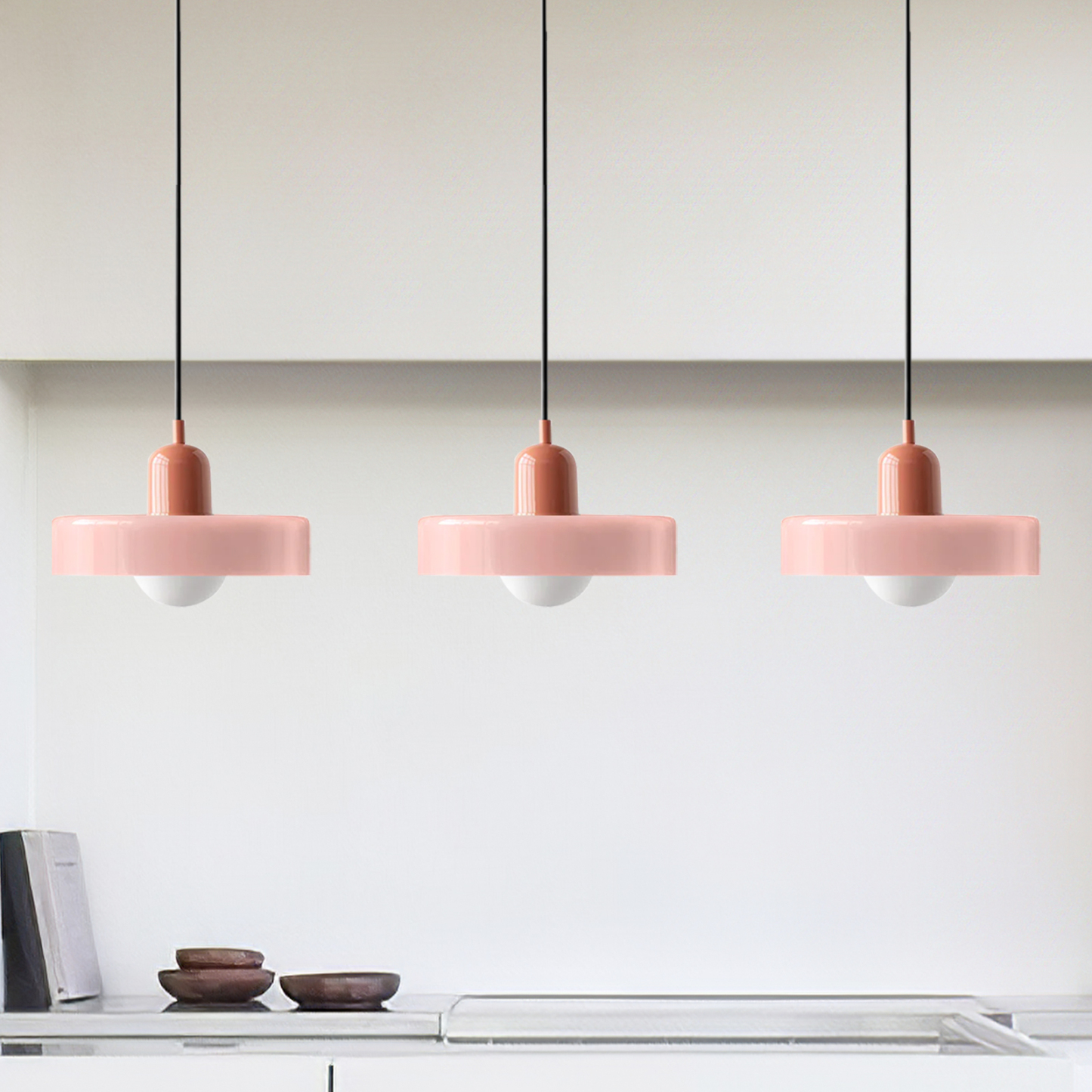 3 Heads Minimalism Art Decor Glass Pendant Light For Kitchen