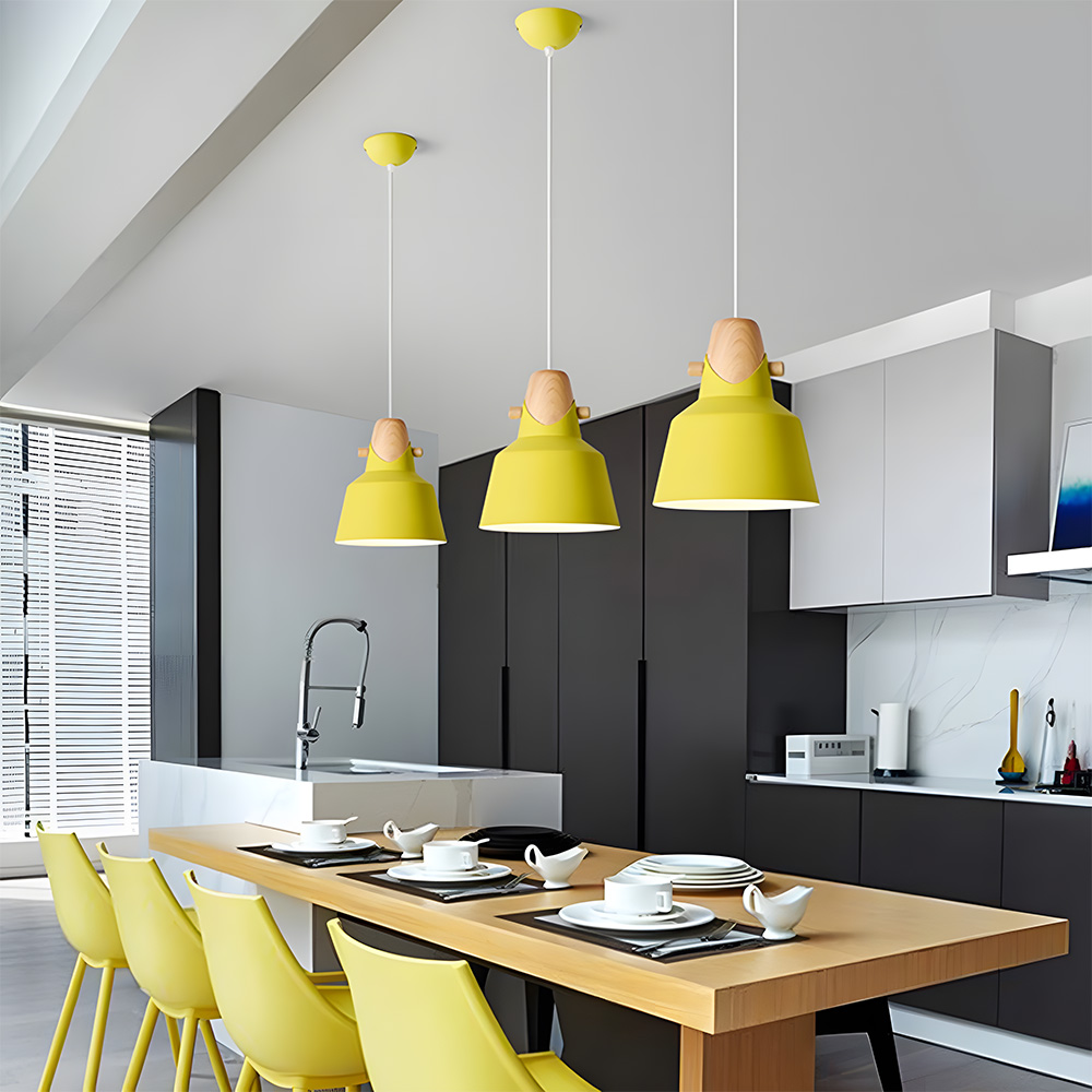 Creative Decor Macarons Wood Bedroom Pendant Lighting