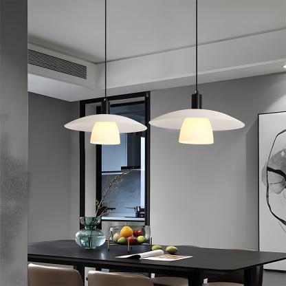 Modern Art White Glass Pendant Lights For Dining Room