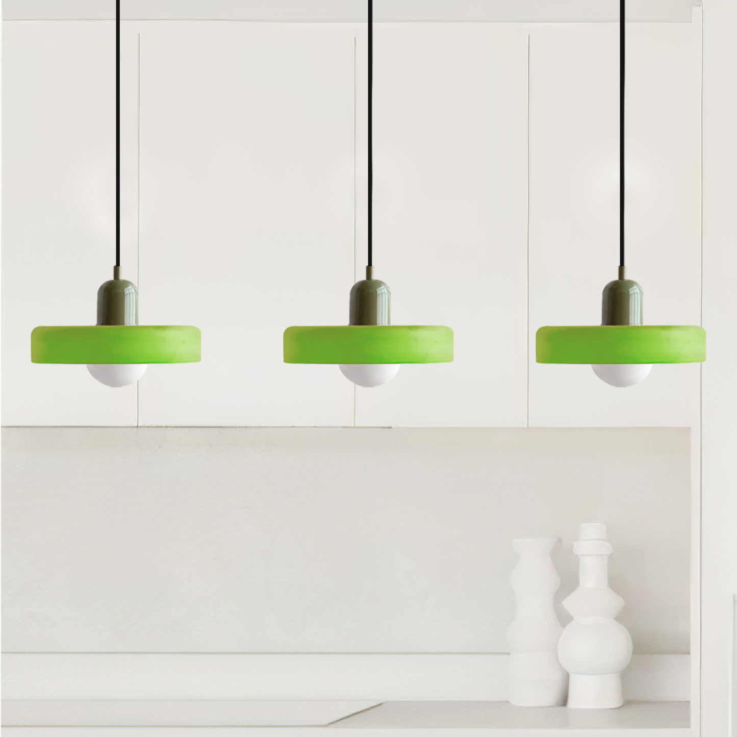 3 Heads Minimalism Art Decor Glass Pendant Light For Kitchen