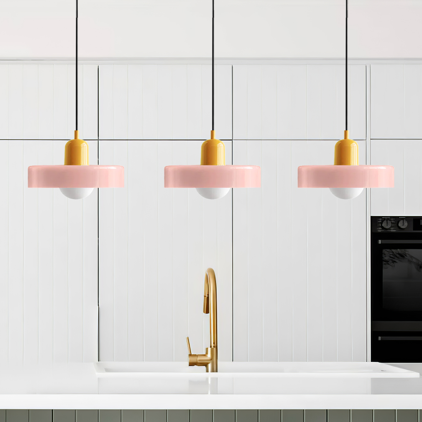 3 Heads Minimalism Art Decor Glass Pendant Light For Kitchen