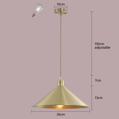 Retro Industrial Round Brass Pendant Lights For Kitchen