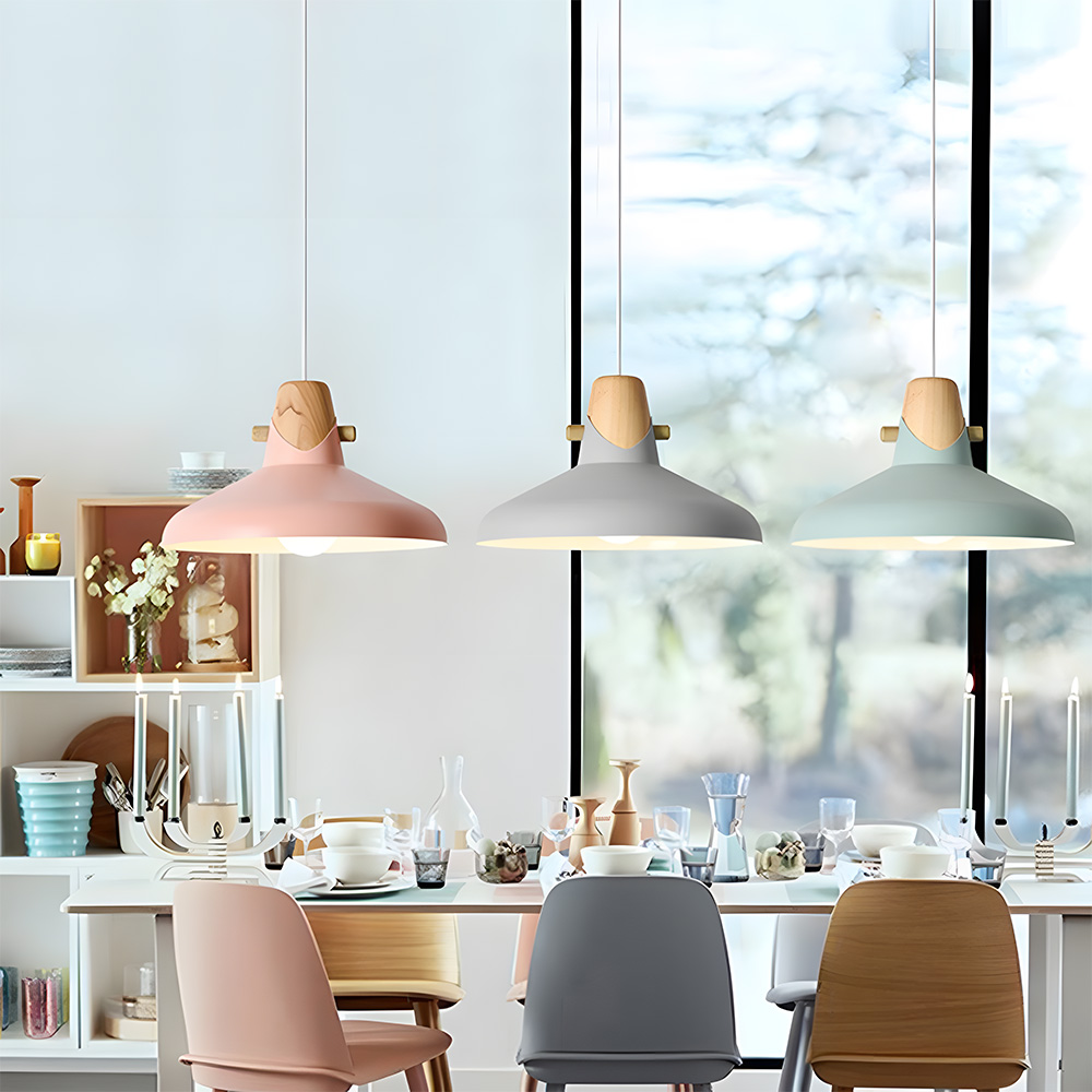 Creative Decor Macarons Wood Bedroom Pendant Lighting