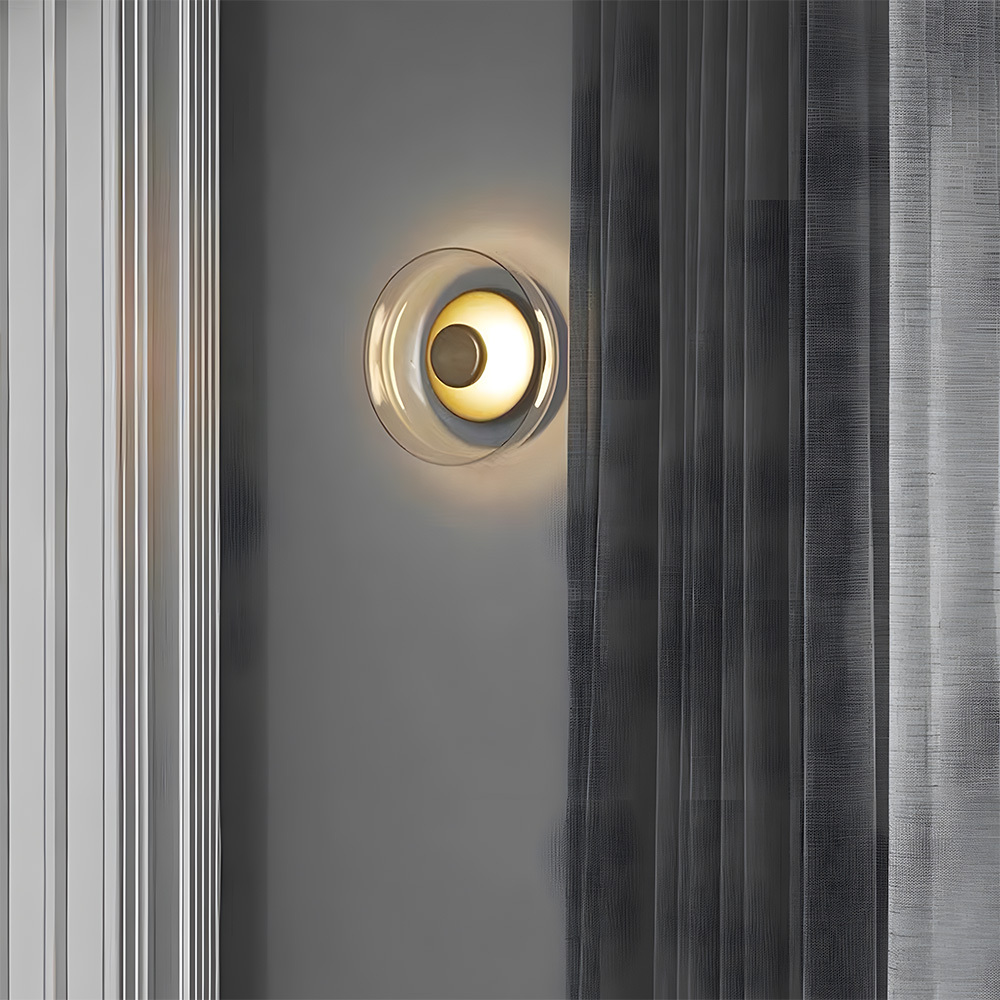 Modern Industrial Glass Wall Lights Pairs For Bedroom