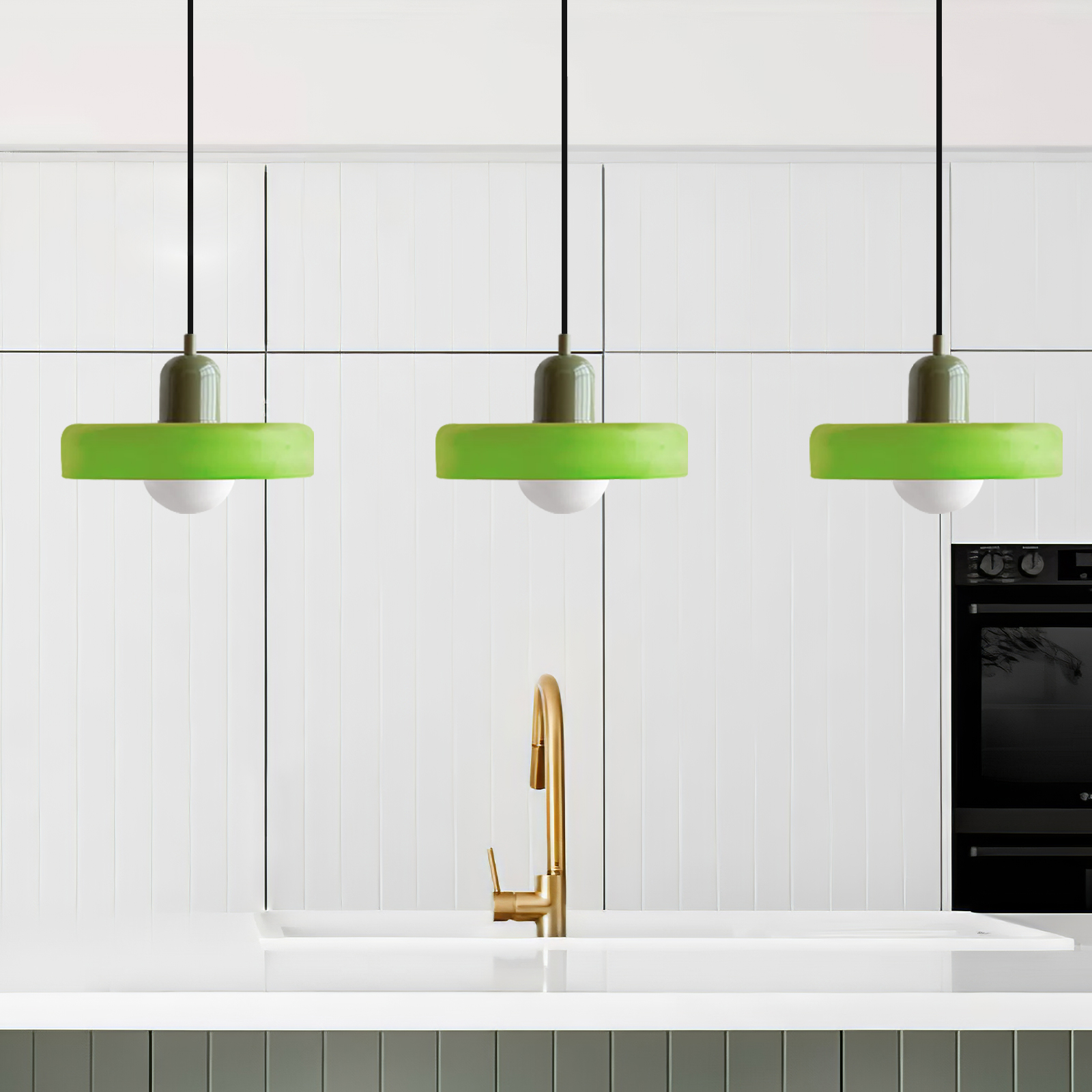 3 Heads Minimalism Art Decor Glass Pendant Light For Kitchen