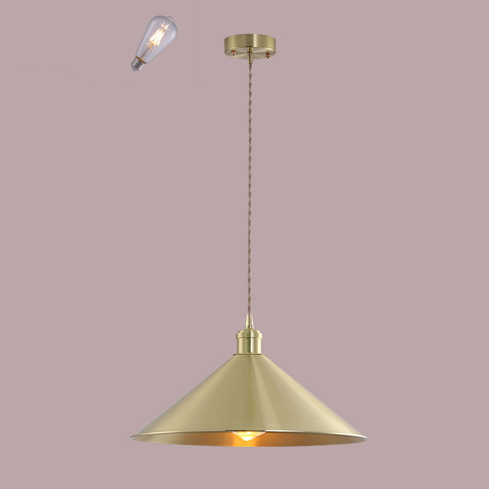 Retro Industrial Round Brass Pendant Lights For Kitchen