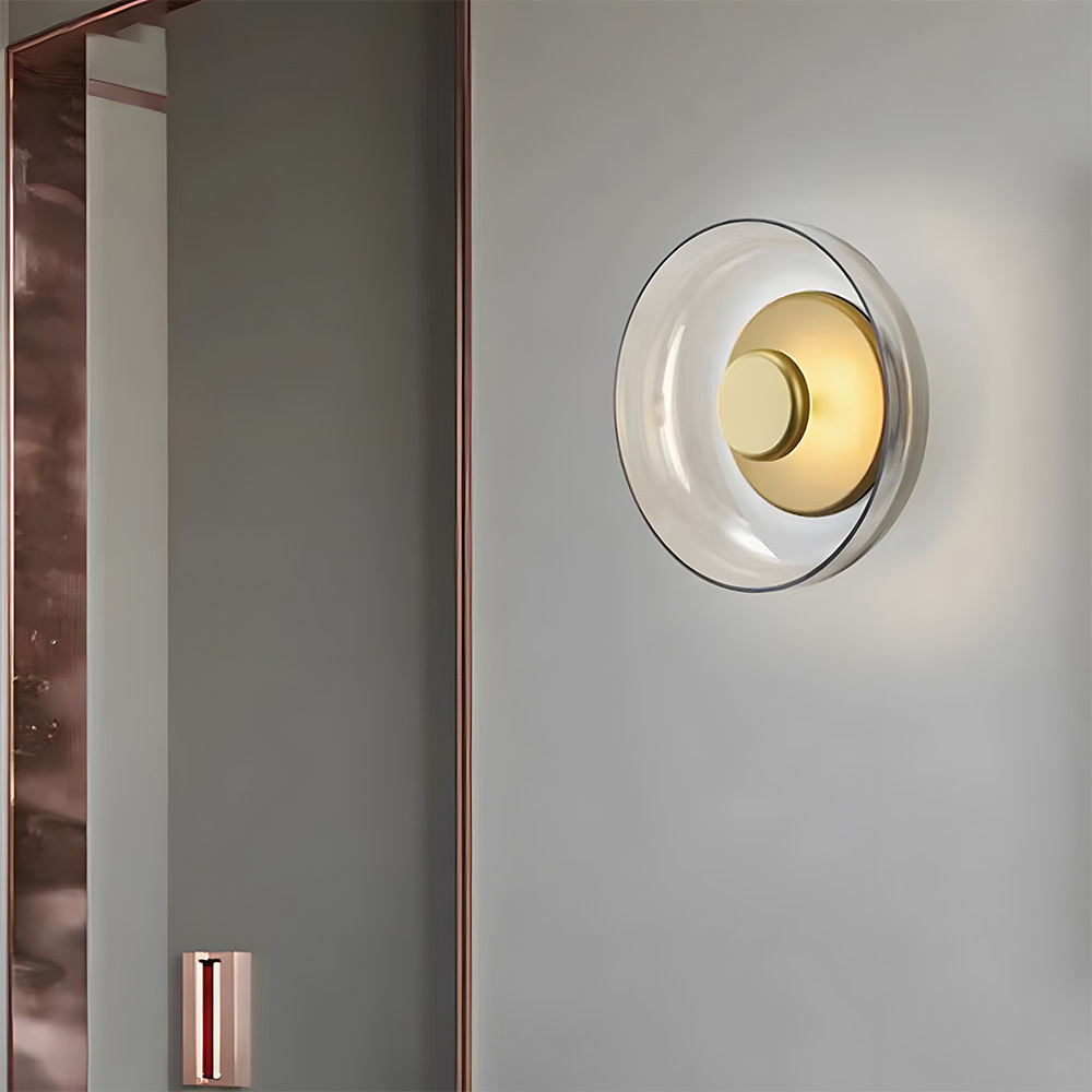 Modern Industrial Glass Wall Lights Pairs For Bedroom