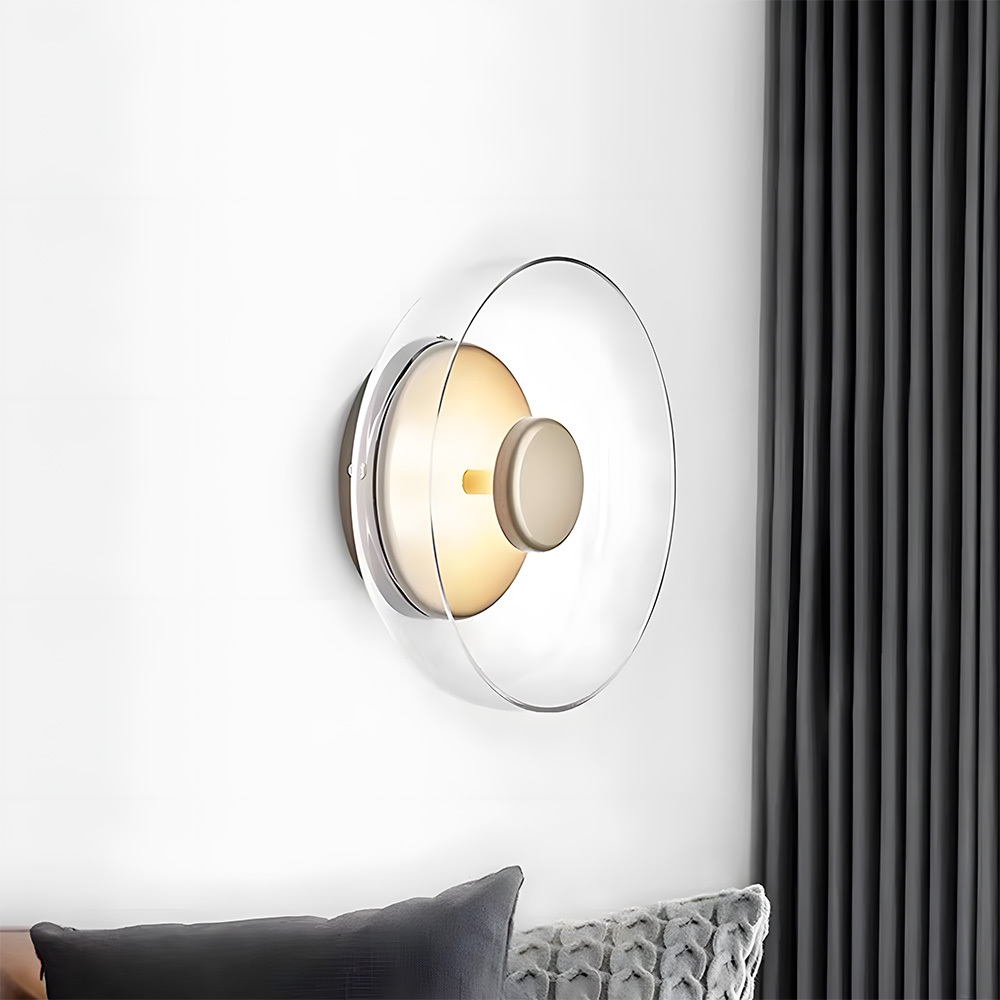 Modern Industrial Glass Wall Lights Pairs For Bedroom