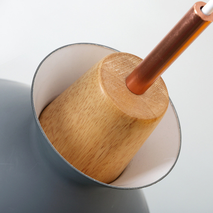 1-Bulb Art Decor Iron And Wood Round Pendant Lights For Dining Room