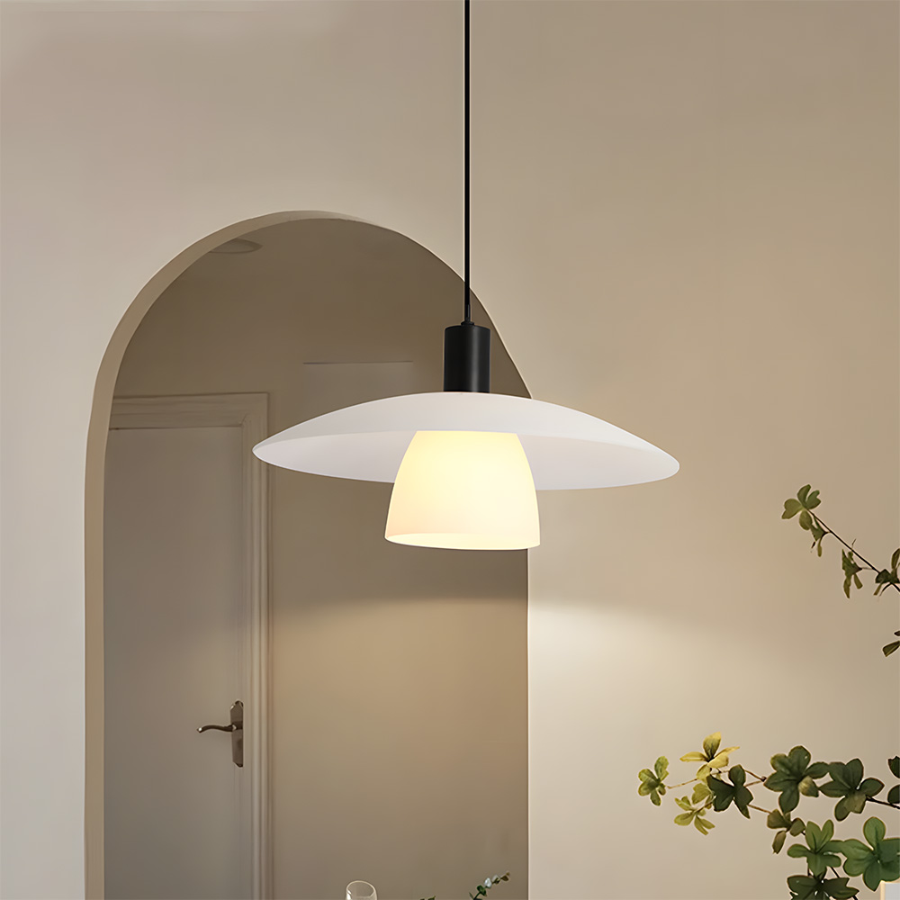 Modern Art White Glass Pendant Lights For Dining Room