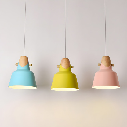 Creative Decor Macarons Wood Bedroom Pendant Lighting