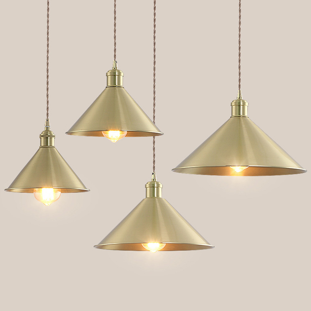 Retro Industrial Round Brass Pendant Lights For Kitchen