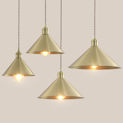 Retro Industrial Round Brass Pendant Lights For Kitchen