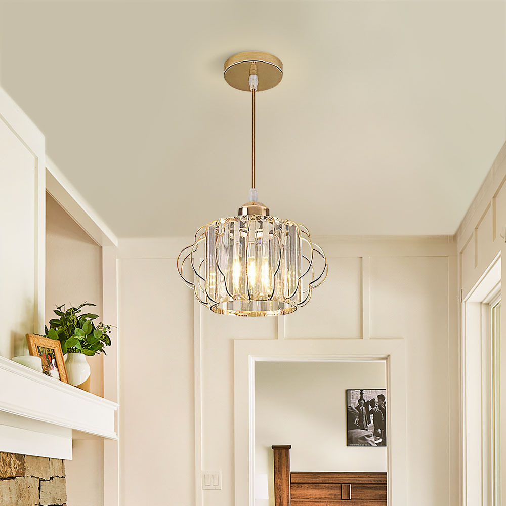 Modern Luxurious Gold Crystal Hallway Ceiling Light